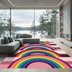 Row of Vibrant Rainbow Arches Rug