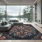 Coral Floral Starburst Paisley Medallion Rug