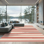Salmon Modern Wavy Stripe Rug