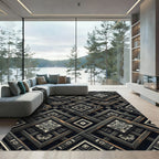 Tribal Face Interlocking Diamond Rug