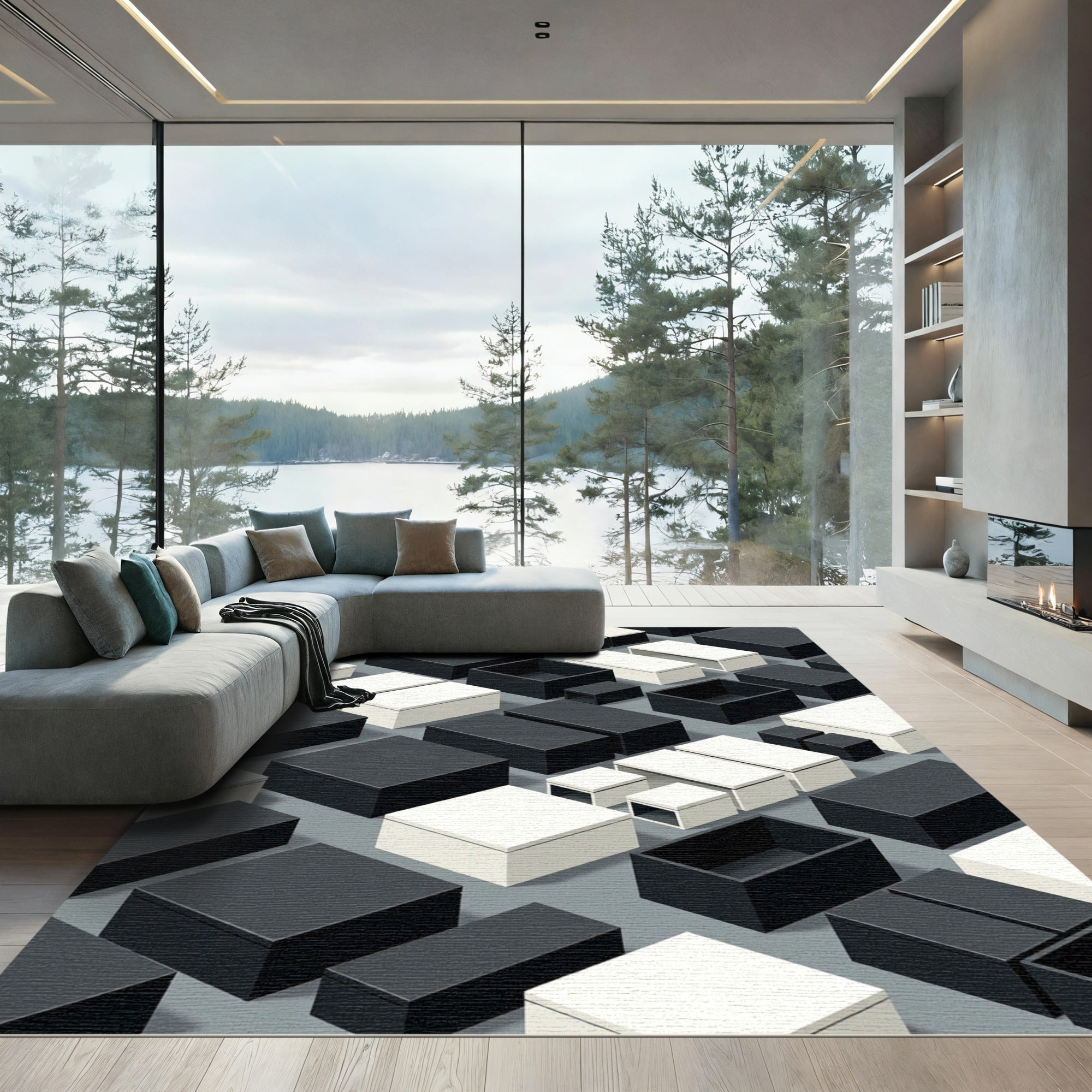Monochromatic Geometric Box Grid Rug