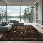 Gilded Bronze Radiant Sun Celestial Medallion Rug