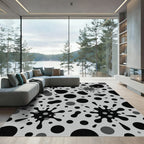 Monochromatic Splatter Polka Dot Mix Rug