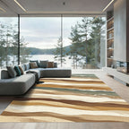 Earthy Dune Abstract Wave Rug