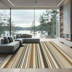 Earthy Tones Vertical Stripe Composition Rug