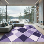 Sophisticated Purple Violet Argyle Geometric Rug