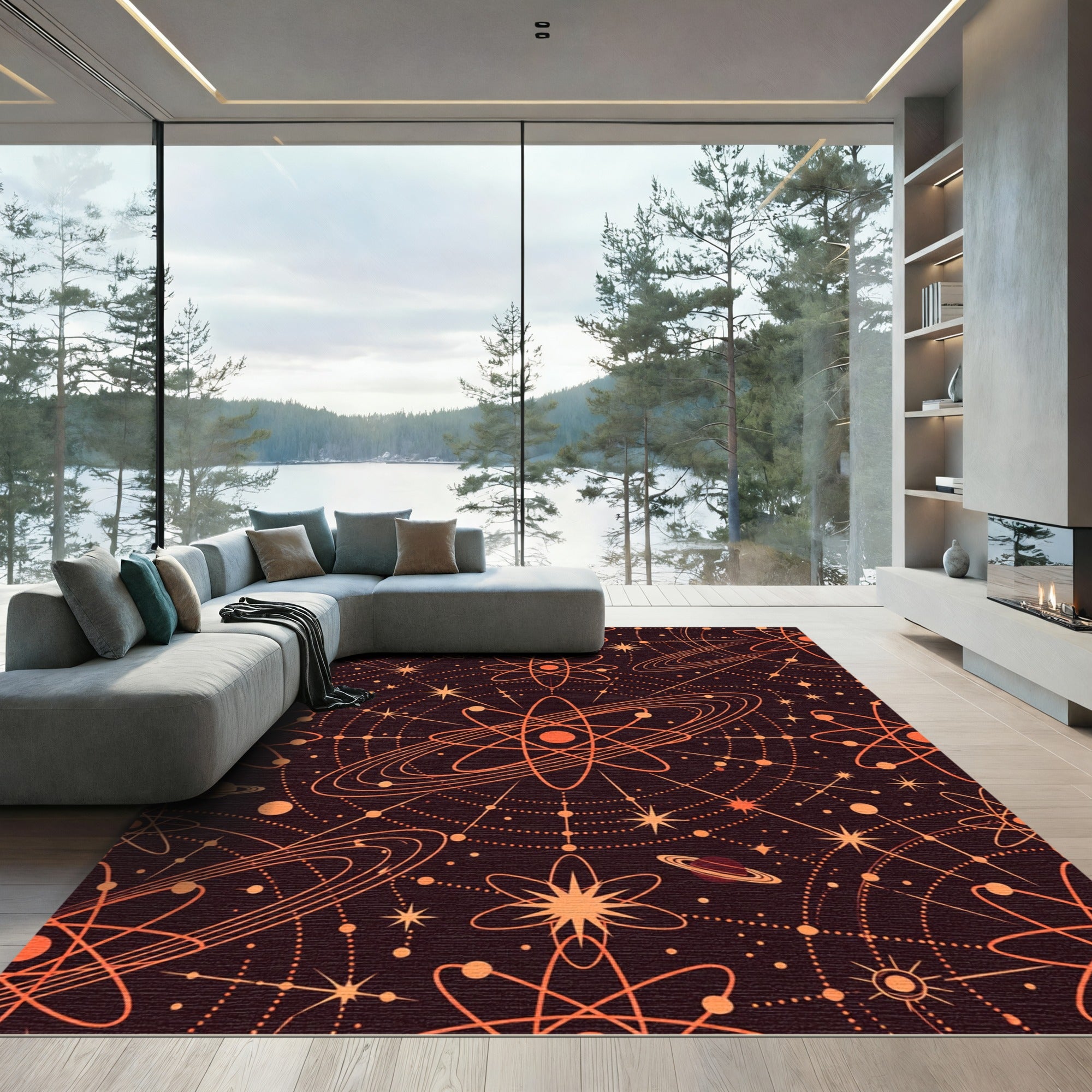laranja atmico galxia universo Rug
