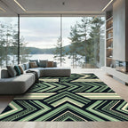 Sage Geometric Chevron Arrow Art Rug
