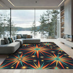 Retro Starburst Bursting Radiance Rug