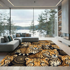 Golden Cheetah Close-up Wildcats Pattern Rug