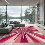 Pink Flamingo Burst Radial Rug