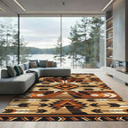 Tribal Southwestern Feather and Arrow Earthy Area Rug