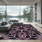 Geometric Mauve Metallic Starburst Fractal Rug