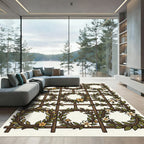 Trellis Florals with Laurel Wreaths Rug