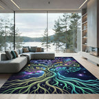 Celestial Tree with Astral Mythical Creatures Rug