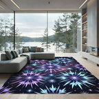 Cosmic Starburst Purple Blue Galaxy Rug