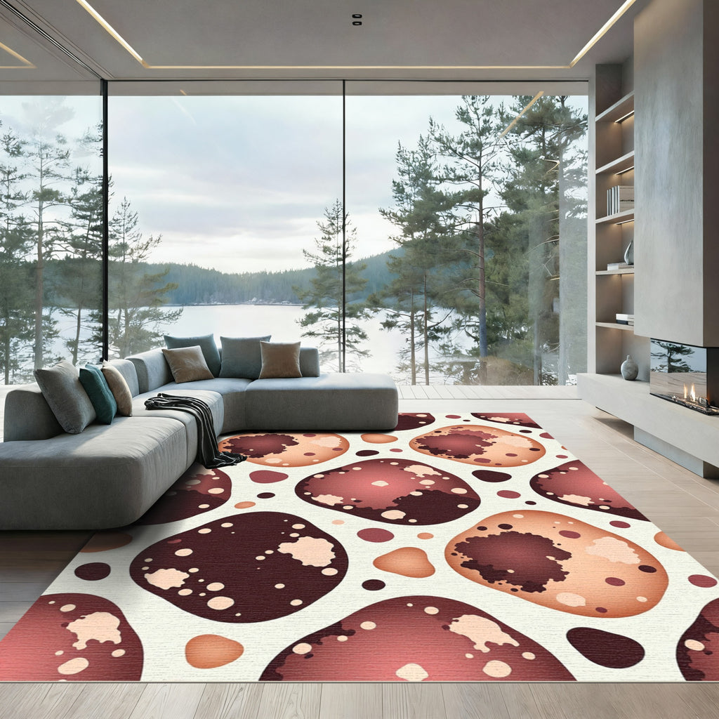 Amber Red Organic Blobs Rug