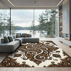 Ornate Gold Swirls and Fleur-de-lis Rug