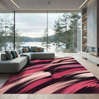 Abstract Pink and Crimson Brushstrokes Rug