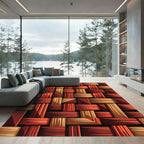 Crimson Tan Woven Texture Rug