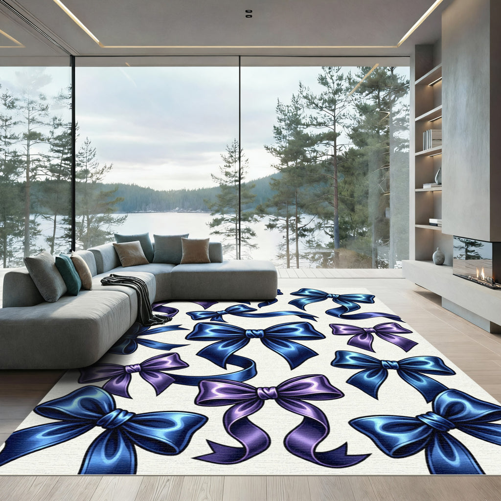 Luminous Radiant Satin Ribbon Bows Rug