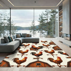 Rustic Farmhouse Rooster Barn Weathervane Rug