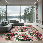 Elegant Rose Lily Bouquet Composition Rug