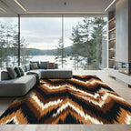 Earthy Chevron Jagged Zigzag Rug
