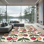 Whimsical Cherry Fruit Pattern Rug