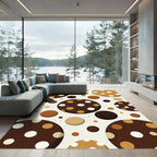 Retro Brown Coffee Polka Dot Circles Rug
