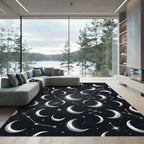 Celestial Silver Moon and Constellation Rug