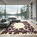Vibrant Raspberry Vine Foliage Rug