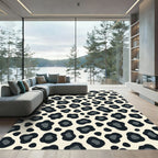 Chic Cream and Charcoal Leopard Spot Rug