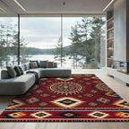 Sunset Terracotta Southwestern Geometric Medallion Rug