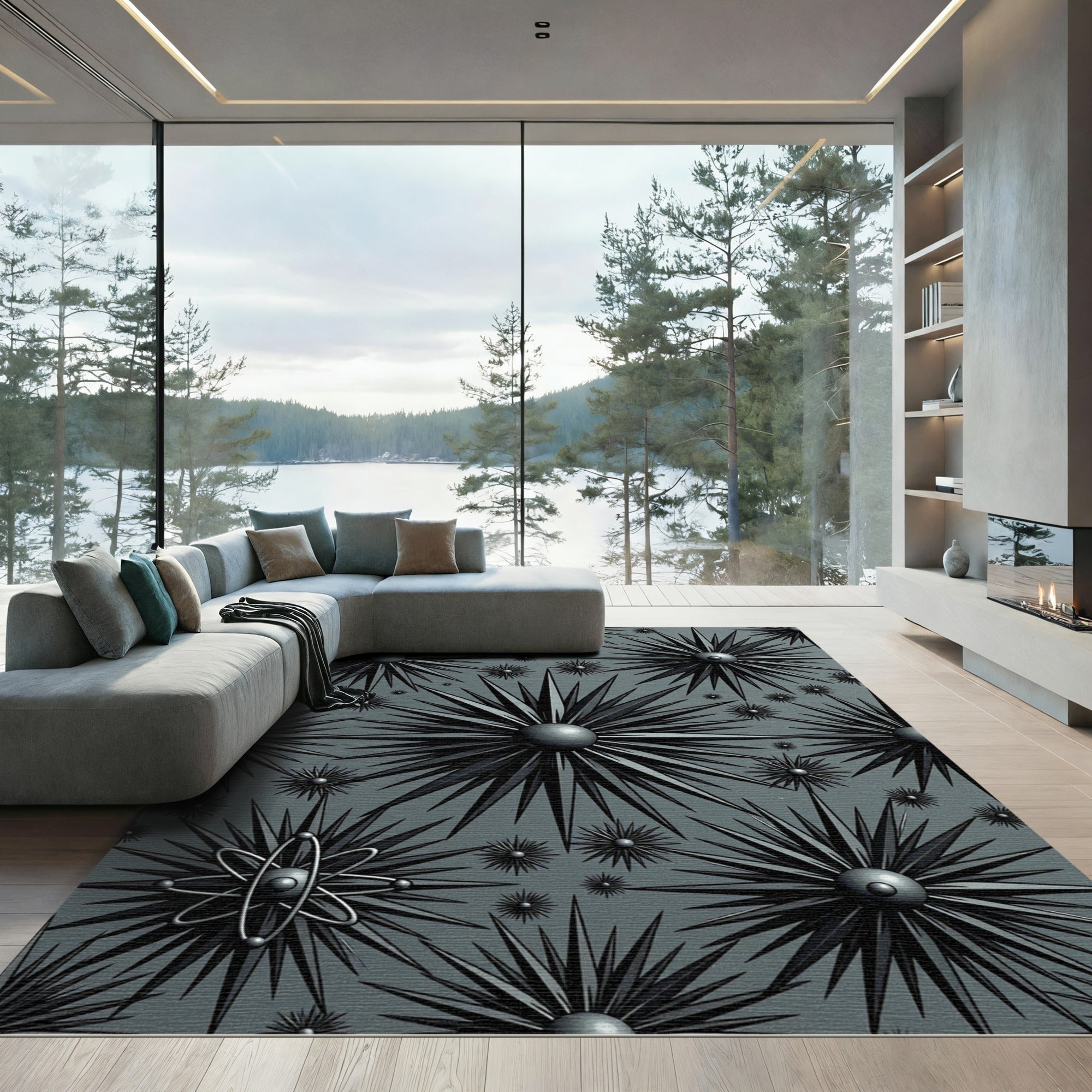 Monochromatic Atomic Starburst Rug