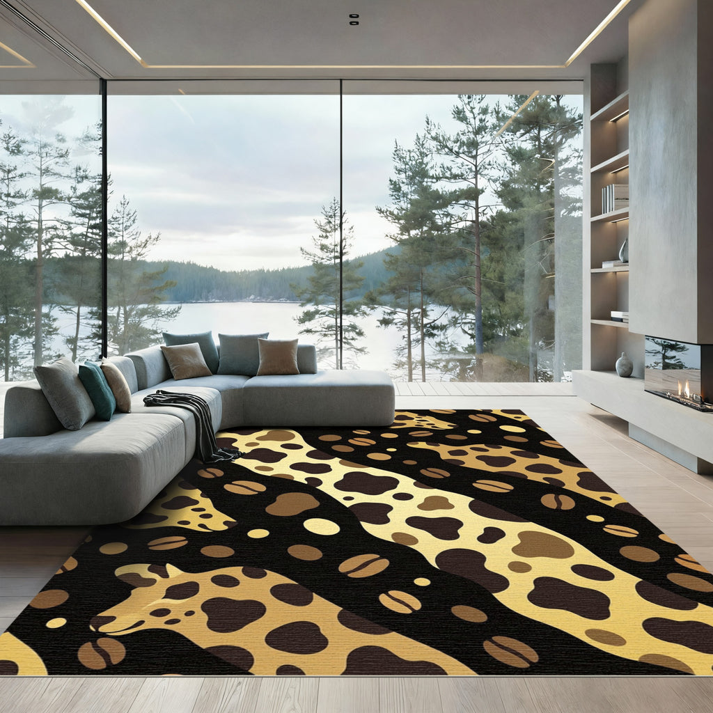 Golden Giraffe Coffee Bean Swirl Rug
