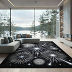 Midnight Starburst Comet Burst Rug