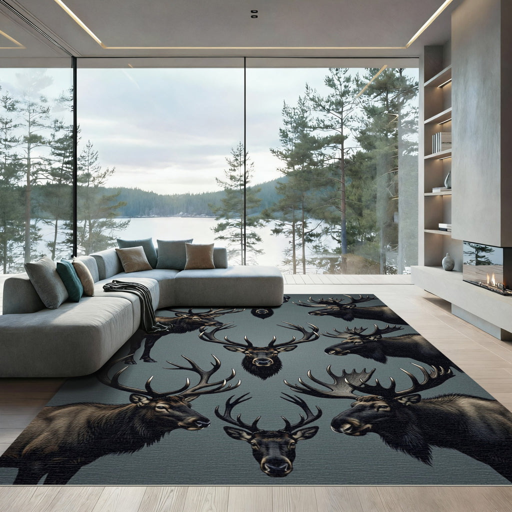 Majestic Stag Wildlife Composition Rug