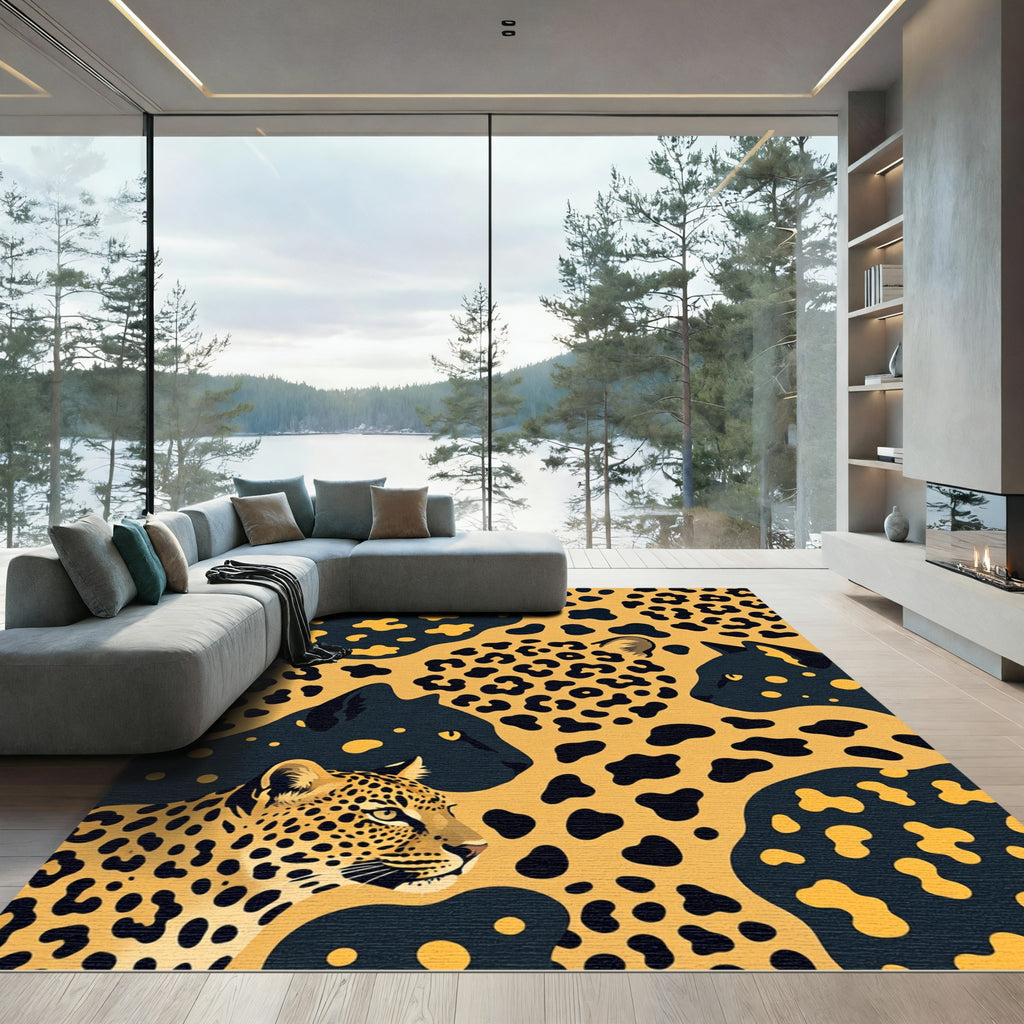 Bold Leopard Animal Print Aura Rug