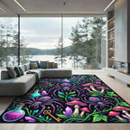 Neon Spider Enchanted Garden Forest Rug