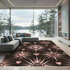 Radiant Heartburst Brown Pink Rug