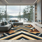 Desert Mesa Geometric Ochre Charcoal Rug
