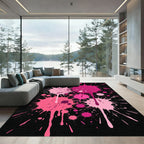 Vibrant Hot Pink Liquid Splash Rug