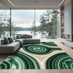 Emerald Green Swirling Agate Rug
