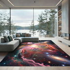 Vibrant Celestial Nebula Swirl Galaxy Rug