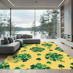 Golden Yellow Green Clover Bouquets Rug