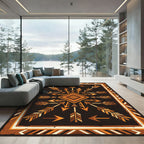 Earthy Geometric Arrow Diamond Rug