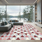 Rose Gold Geometric Triangle Grid Rug