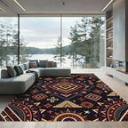 Earthy Aztec Geometric Diamond Art Rug