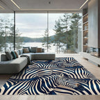 Midnight Blue Zebra Herd Rug